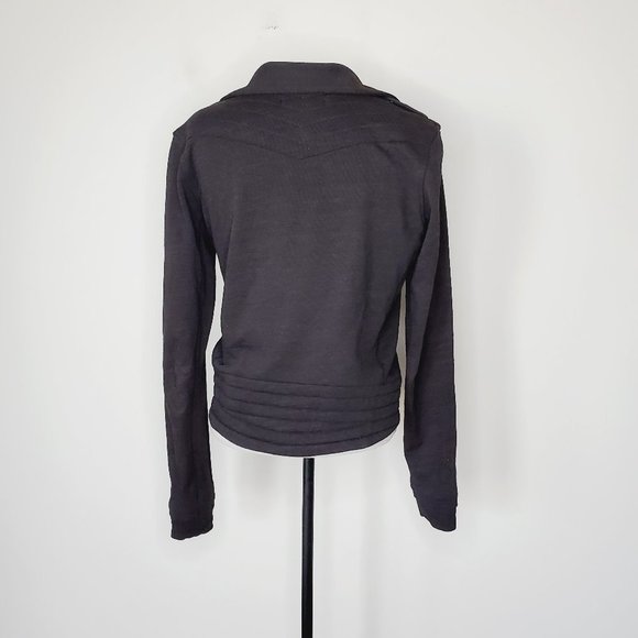 RAG & BONE Knit Black Cotton Moto Edgy Jacket - Picture 5 of 11